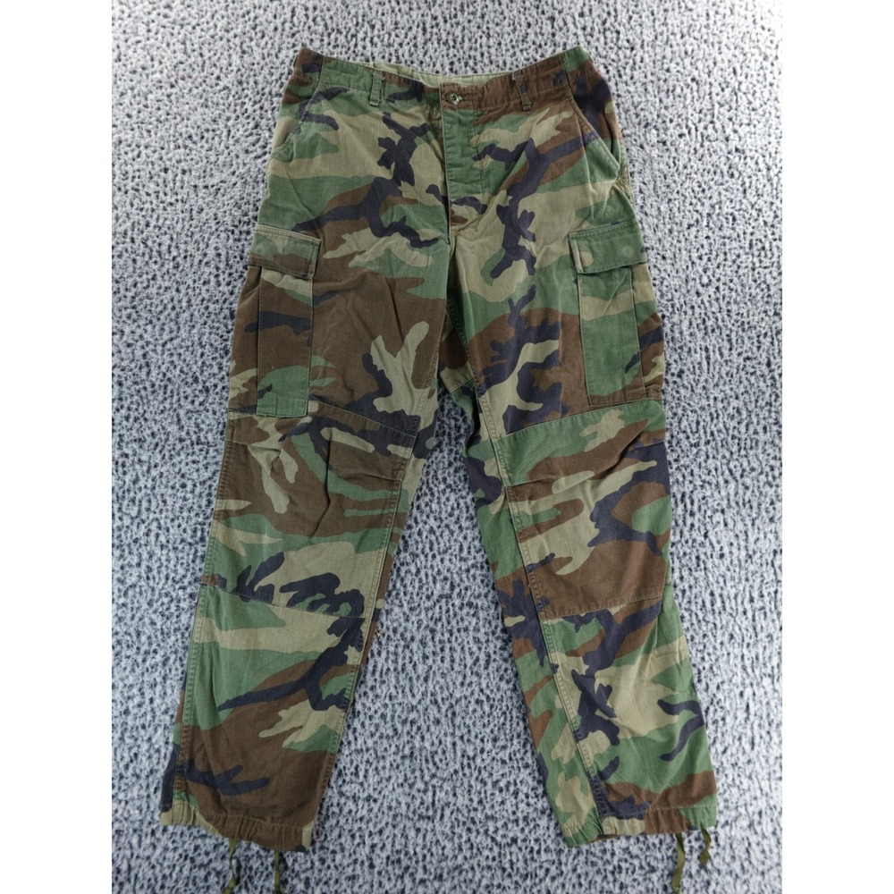 Vintage Woodland Camo Cargo Pants Military Style Utility Trousers Med Regular